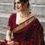 Maroon silk blend woven saree