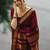 Maroon silk blend woven saree