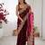 Wine chiffon embroidered saree