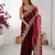 Wine chiffon embroidered saree