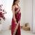 Wine chiffon embroidered saree