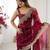 Wine chiffon embroidered saree