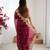Wine chiffon embroidered saree