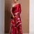 Red satin printed saree