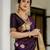 Purple silk blend woven saree
