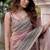 Lavender net embroidered saree
