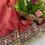 Red silk blend embroidered saree