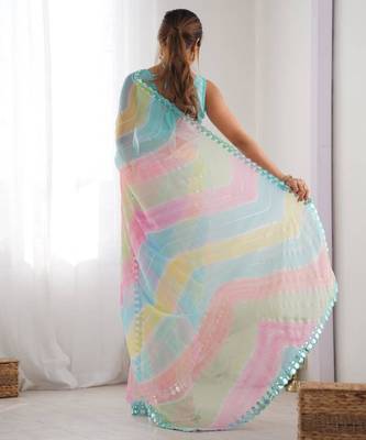 Multicolor georgette printed saree 2