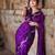 Purple silk blend woven saree