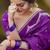 Purple silk blend woven saree