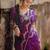 Purple silk blend woven saree