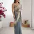 Grey chiffon embroidered saree