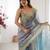 Grey chiffon embroidered saree
