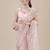 Pink net embroidered saree