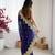 Royal blue chiffon embroidered saree