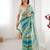 Sea green chiffon brasso saree