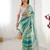 Sea green chiffon brasso saree