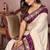 Off white silk blend woven saree