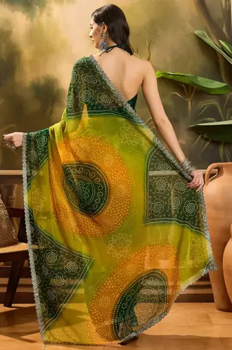 Multicolor georgette printed saree