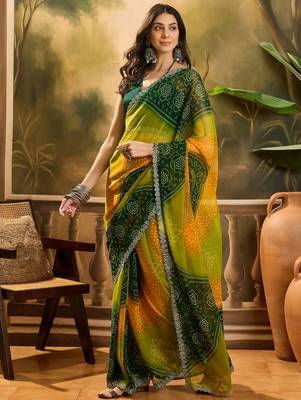 Multicolor georgette printed saree 1