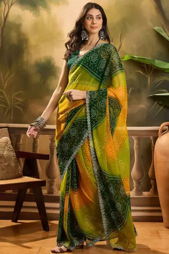 Multicolor georgette printed saree