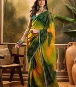Multicolor georgette printed saree