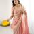 Peach chiffon embroidered saree