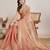 Peach chiffon embroidered saree