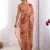 Peach silk blend printed saree