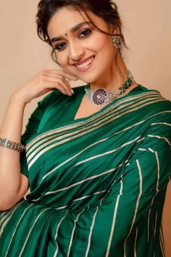 Green art silk woven saree