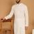 White chikankari cotton embroidery men kurta