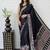 Black Color Mirror Work  Satin Saree