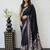 Black Color Mirror Work  Satin Saree