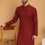 Maroon chikankari cotton embroidery men kurta