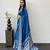Blue Color Mirror Work  Satin Saree