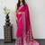 Pink Color Mirror Work  Satin Saree
