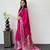 Pink Color Mirror Work  Satin Saree