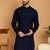 Navy blue chikankari cotton embroidery men kurta