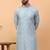 Blue sequins work aari men kurta