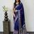 Purple Color Mirror Work  Satin Saree