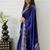 Purple Color Mirror Work  Satin Saree