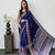Purple Color Mirror Work  Satin Saree
