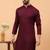 Maroon sequins work rayon men kurta