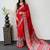 Red Color Mirror Work  Satin Saree
