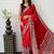 Red Color Mirror Work  Satin Saree
