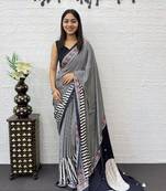 Black Color eal Mirror Hand Work with Mal Cotton Saree