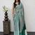 Green Color eal Mirror Hand Work with Mal Cotton Saree