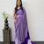 Purple Color eal Mirror Hand Work with Mal Cotton Saree