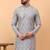Grey sequins work aari men kurta