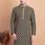 Black chikankari cotton embroidery men kurta